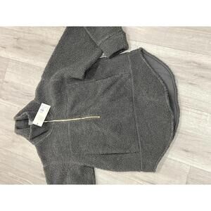 Calia Women’s Grey Seamed Sherpa 1/2 Zip Top soft black